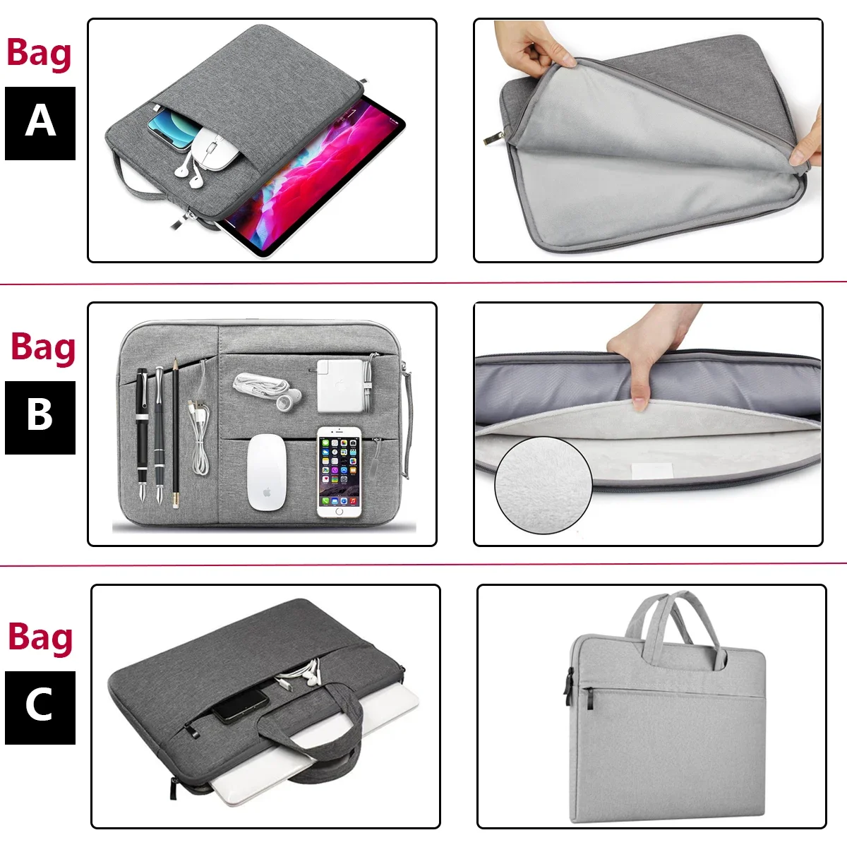 Tablet Sleeve Handgbag for Samsung Galaxy Tab S9 S8 S7 Plus FE 12.4 SM-X910B T970 T730 S8/S9 Ultra 14.6Inch Pouch Bag Cover tablet case