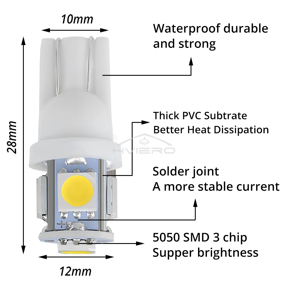 รูปสินค้า โคมไฟ LED รถยนต์ 12V สีขาว-ฟ้า-แดง ทนทาน ประหยัดพลังงาน