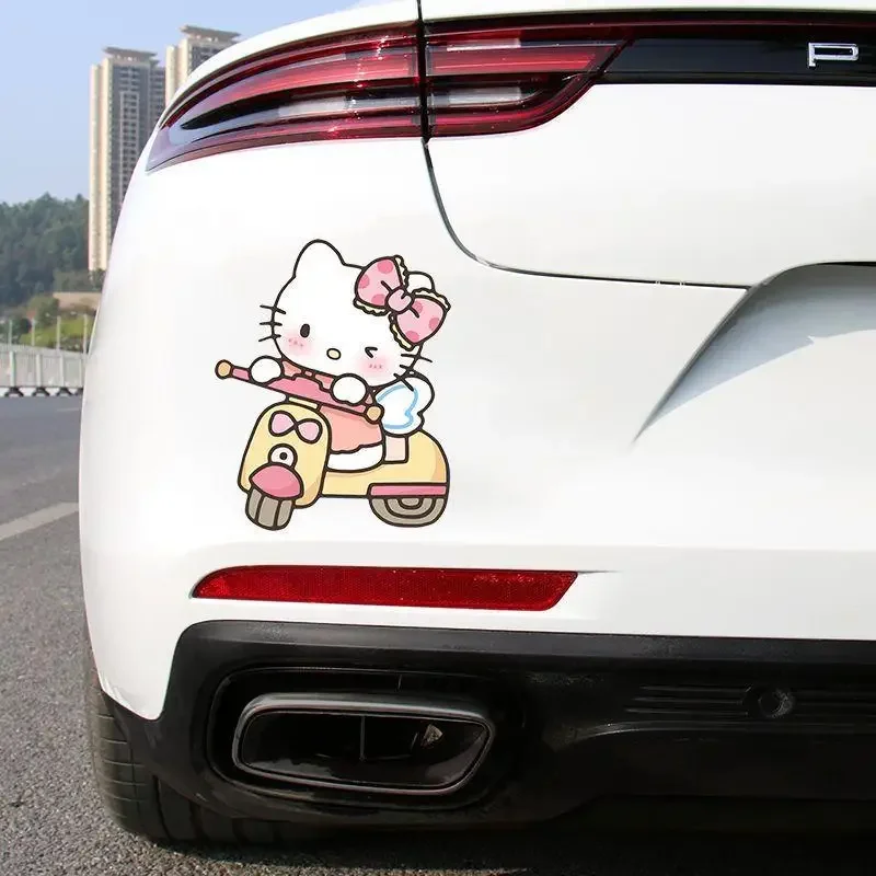 

Кавайная оригинальная автомобильная пленка Sanrio, автомобильная наклейка, мультяшное покрытие для автомобиля Hellokitty, наклейка для украшения кузова, милые аксессуары, подарок