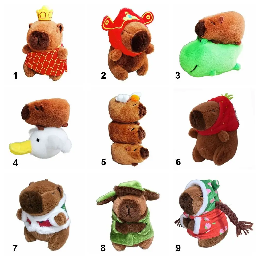 Ruzister Capybara pluche sleutelhangers en knuffeldieren, realistische Capybara-toileerpop, rugzakhanger, verjaardagscadeau