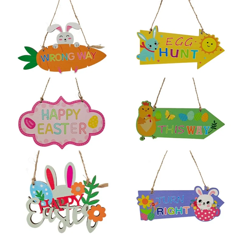 

Счастливый пасхальный декор, дверь кролика, Подвесной деревянный знак, пасхальные украшения, товары вечерние, деревянное ремесло, пасхальное яйцо, подвеска кролика