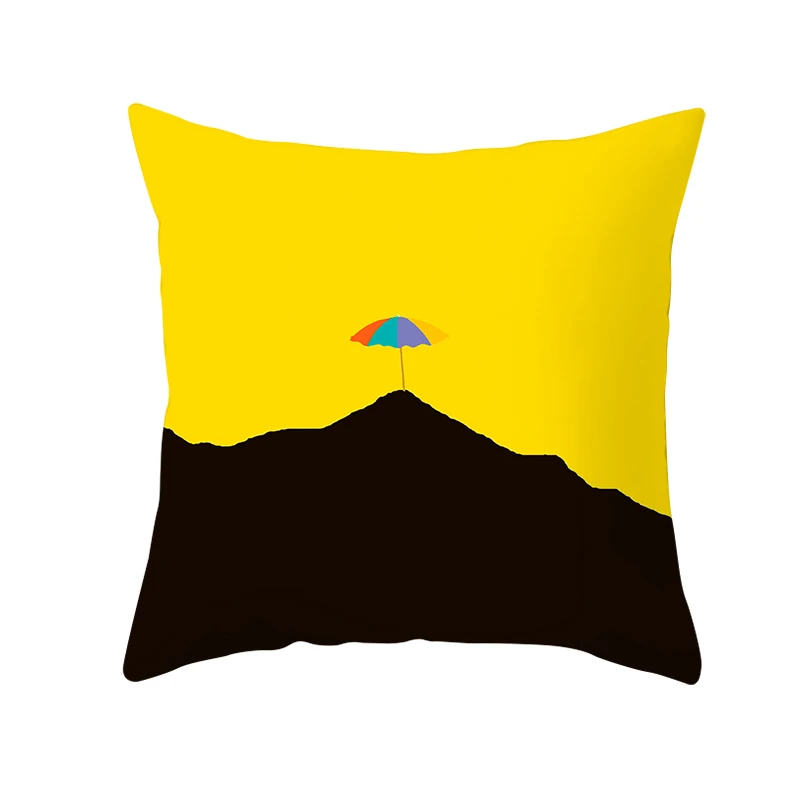 Yellow Black Geometric Pattern Square Cushion Cover Geometry Pillow Case Polyester Throw Pillows Cover For Home Decor 45x45cm 