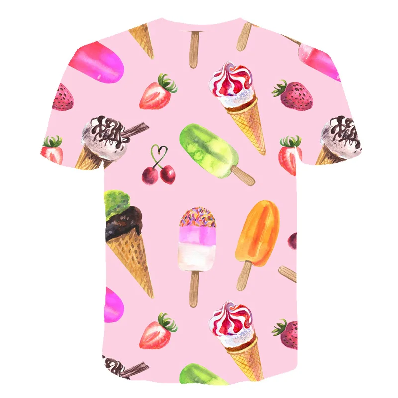 Round Neck Women's Pineapple Ice Cream Summer T-shirt Short-sleeved Summer T-shirt red t shirt