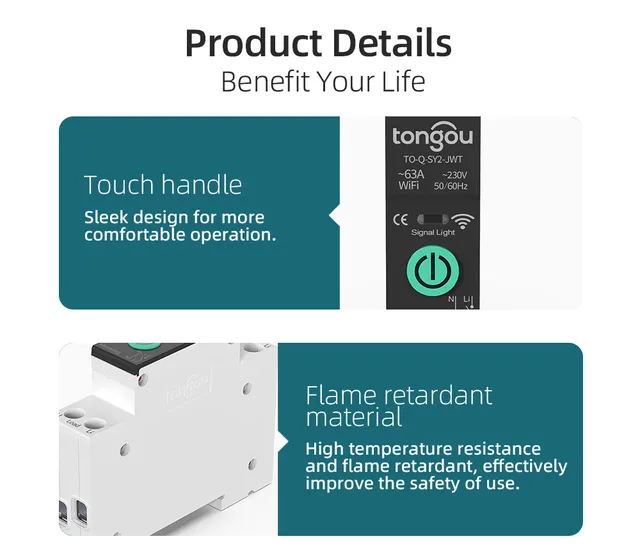 Disyuntor Diferencial Wi-Fi Tuya Smart RCBO - Disyunción en Intensidad  1-40A, Corriente de Fuga 10-100mA, Sobre y Bajo Voltaje, Alta Temperatura,  Sobrepotencia - Rearmado Automático - Medición : : Bricolaje y  herramientas