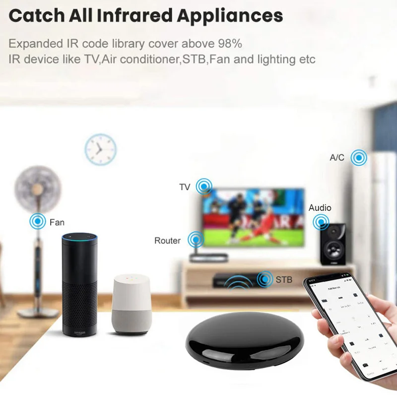 Graffiti Home Voice Control DIY Learning Super-Mini Wifi Universal Infrared Remote Control Mobile Wireless Smart Speaker ai smart speaker artificial voice voice control english conversation practice chinese learning will tell stories speaker