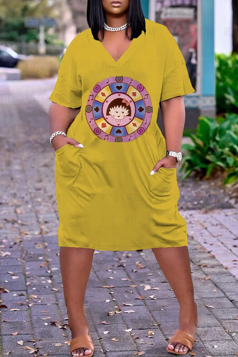 

Pocket Summer Women's Clothing Free Shipping V-neck Comfort Dresses for Prom Dress 2023 Ladies Dresses for Special Occasions