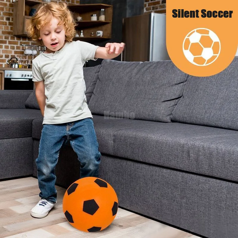 Ballon de football silencieux, taille 3, rebond, muet, 18cm, intérieur,  doux, rebond d'air, PU, mousse, sport, jouet, jeux - AliExpress