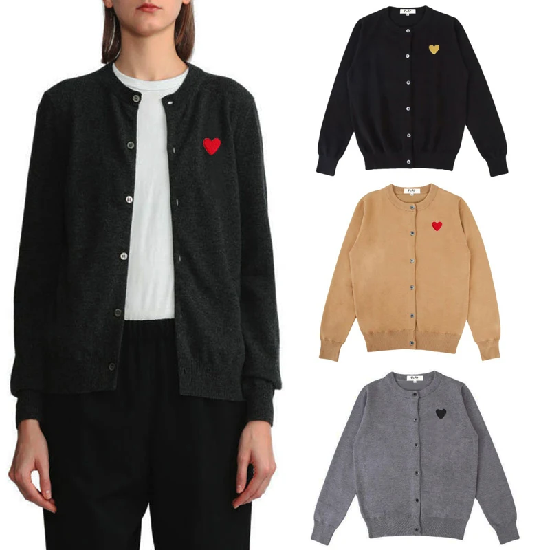 

Clinkly Women Cardigan Cotton Heart Eye Embroidery O-neck Long Sleeve Button Spring Autumn Casual Fitted Lady Knitwear