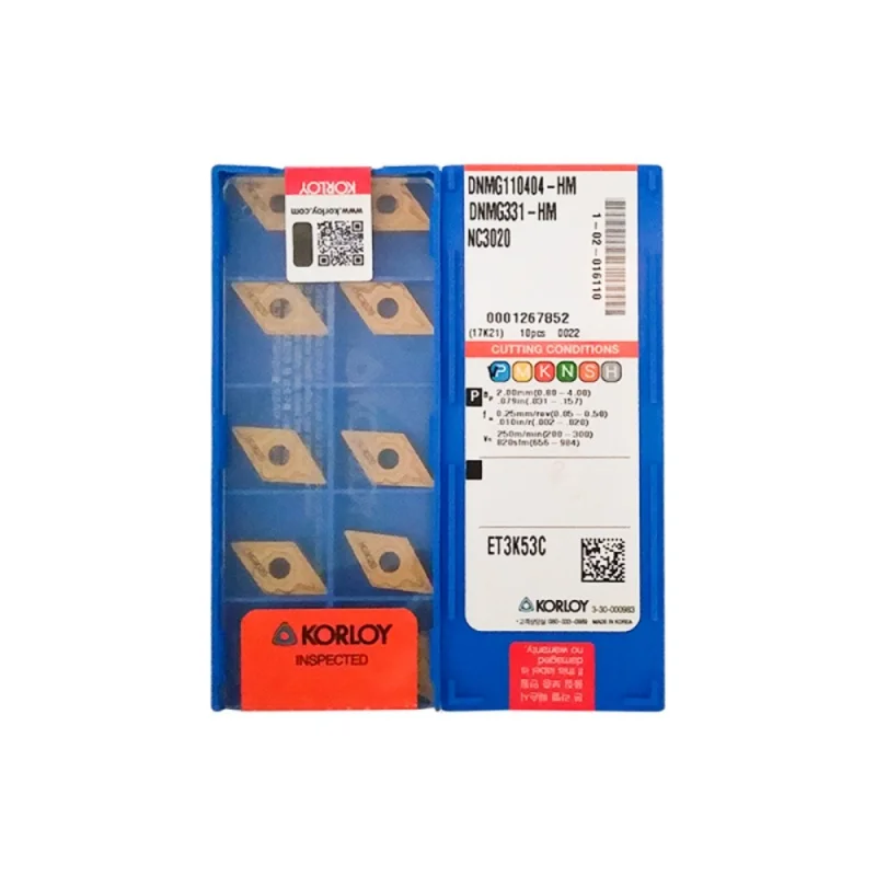 

10pcs KORLOY 100% Original DNMG110404 DNMG110408 PC9030 NC3120 HM Turning Tool DNMG 11 Insert Quality CNC Lathe Insert Tools