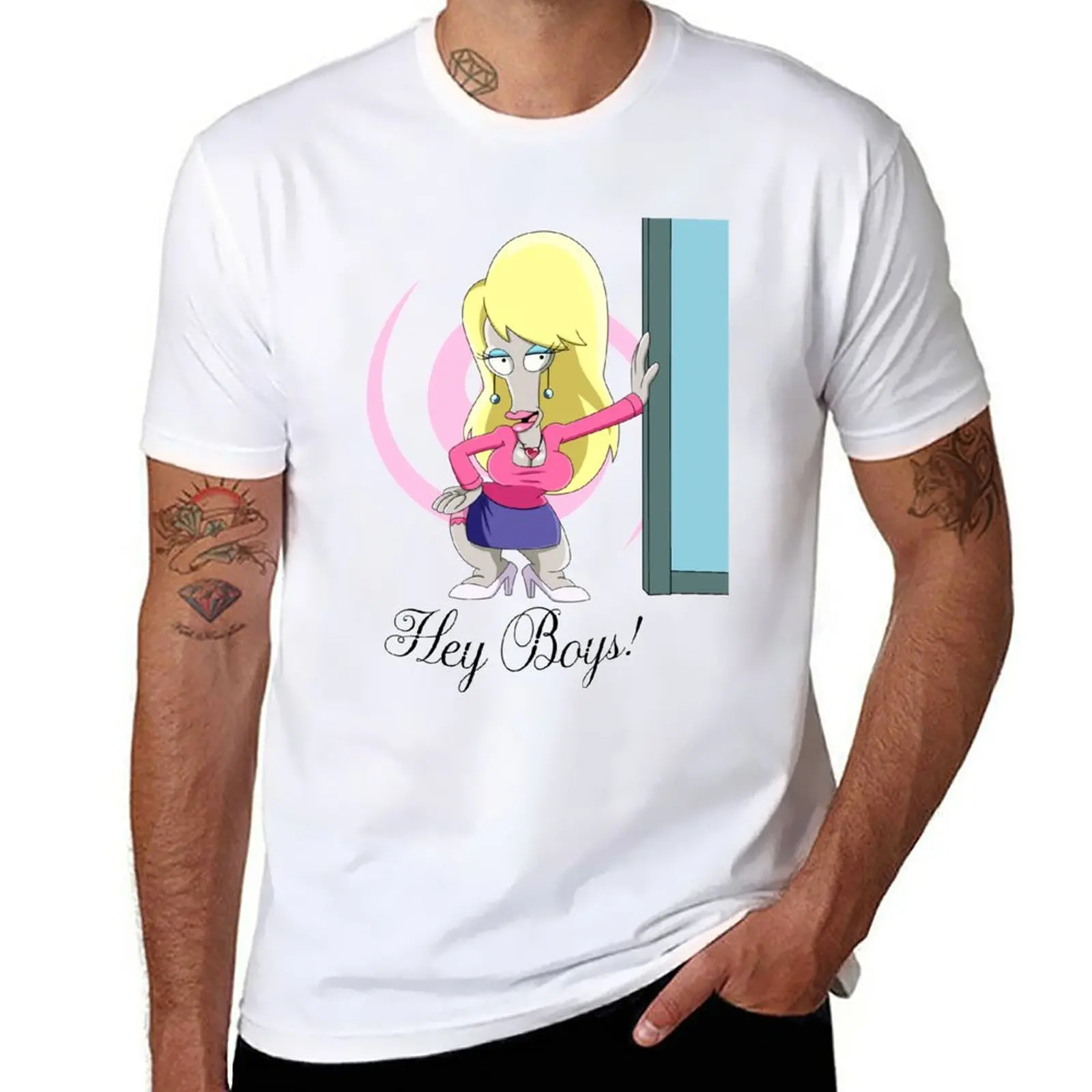 

New Hey Boys! T-Shirt cute tops plain t-shirt Short sleeve tee men