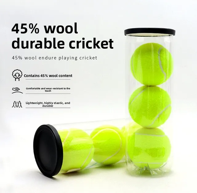 Cricket Tennis Balls 3-Pack, High Elasticity Padel Balls with 45% Wool, Durable Cage Style for Training & Entertainment Cricket Tennis Balls 3-Pack, High Elasticity Padel Balls with 45% Wool, Durable Cage Style for Training & Entertainment