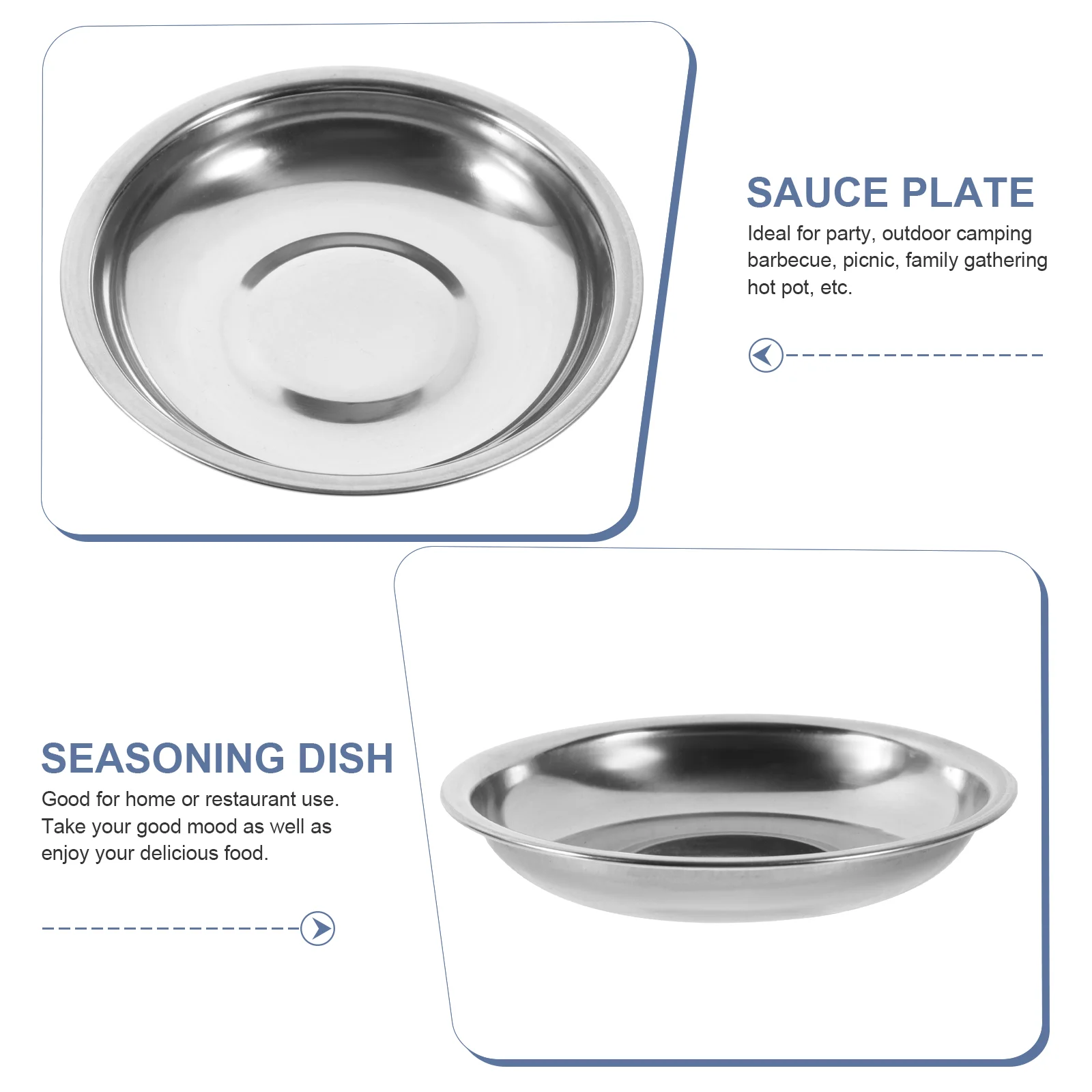 Appetizer Plates Sauce Dishes Mustard Appetizer Plates Stainless Steel Small Seasoning Cap Dessert Silver Appetizer Serving Kitchen Tool