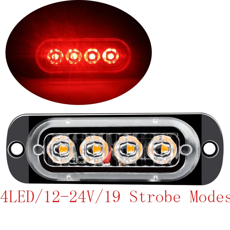 4LED auto flash warning lamp grille flash For Peugeot 206 207 208 301