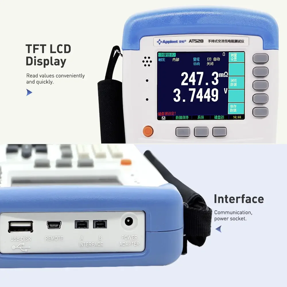 YYHC-Handheld Battery Voltage Internal Resistance Tester Testing Meter AT528L