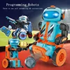 Parent-Child iInteraction Fire Bullet Remote Control Steam Robot 3-In-1 Style Smart Programming 48 Instructions RC Collage Robot 3