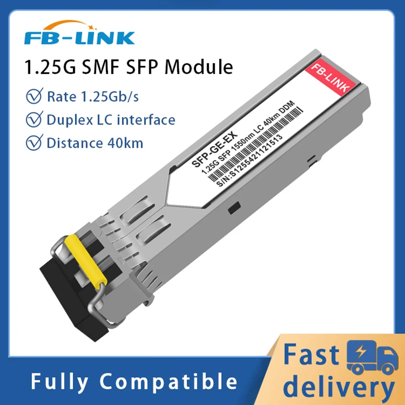 1.25G 1550nm 40KM 1G SFP module LC Transceiver Fiber optic Module for Cisco Mikrotik Ubiquiti Ethernet switch 1 25g bidi 20km 1310nm 1550nm 1g fiber optic module transceiver module for cisco mikrotik ubiquiti mellanox ethernet switch