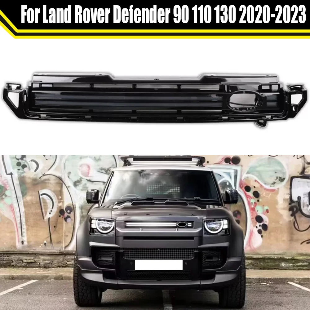 

Fit For Land Rover Defender 90 110 130 2020-2023 Car Grills Front Grille With Lamp Bumper Grild Auto Exterior Accessories