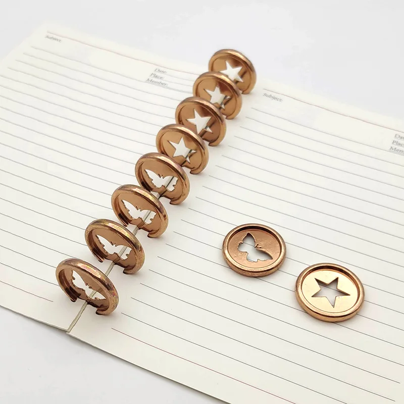 10Pcs Metal Binding Discs 32mm Mushroom Hole Loose-leaf Notebook Buckle Accessories Alloy Binding Ring Journal Diary Binder Disc