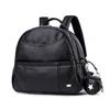 New Fashion PU Black Diaper Backpack for Baby Large Capacity Waterproof Pockets Diaper Bag for Mother Travel Stroller Bag 1