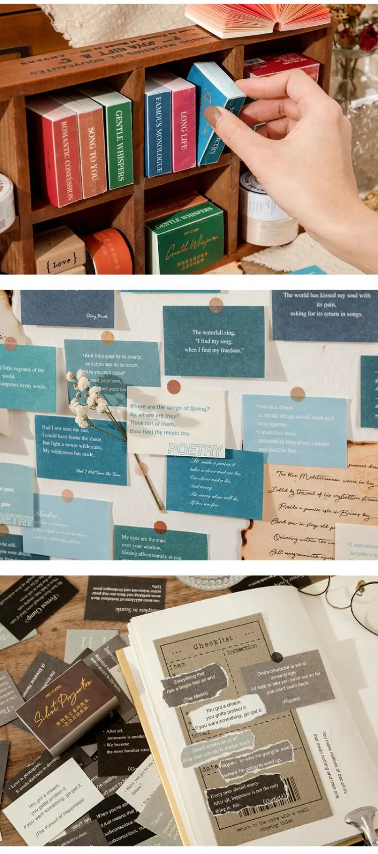 MARQUEPAGE,HPapier artisanal décoratif Vintage, 100 pièces, Mini