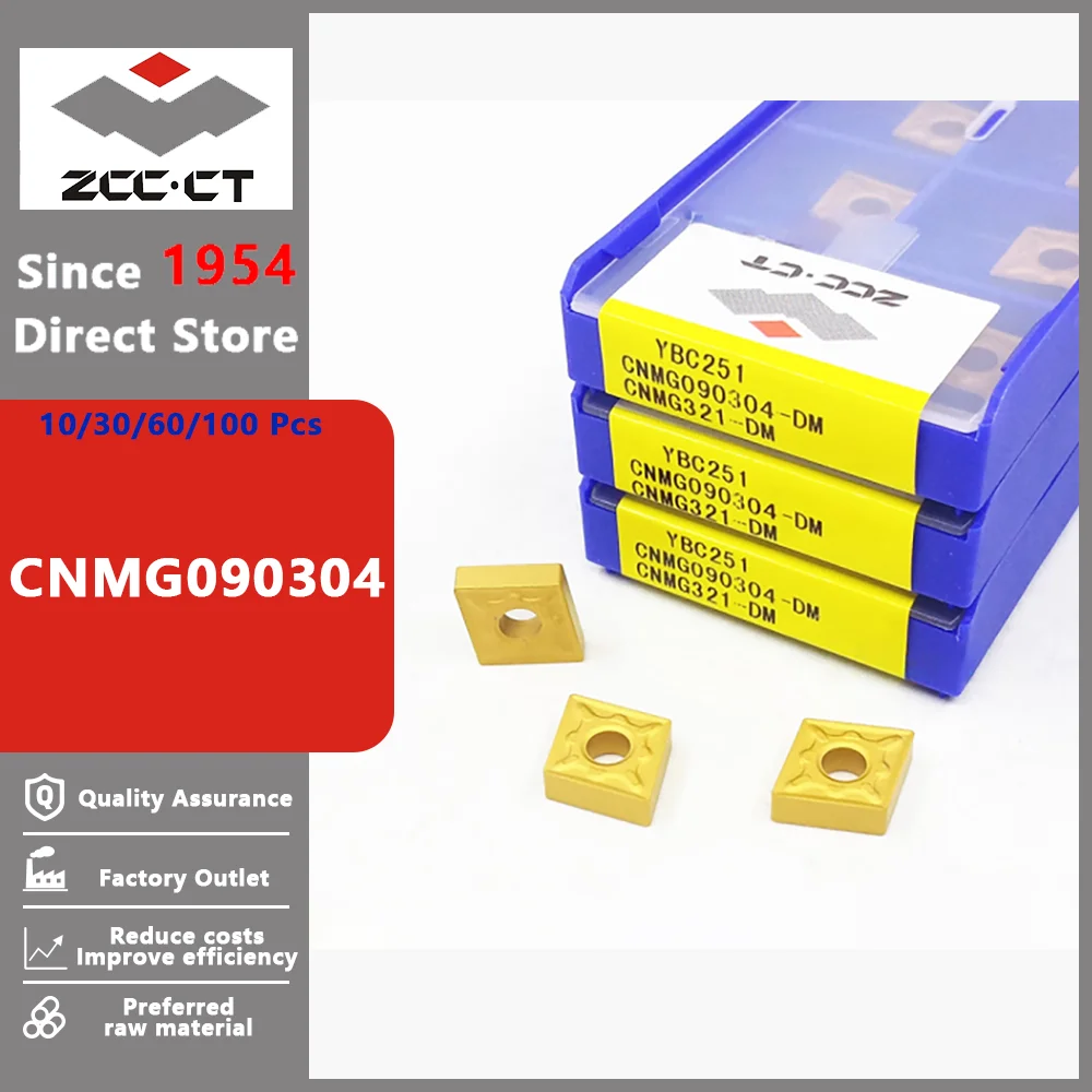 

ZCC CT CNMG090304 CNMG 090304 DF EF PM DM Finishing Medium Turning Carbide Inserts Cutting Tool CNC Tools Lathe Cutter Tools