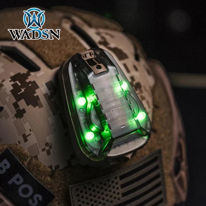 WADSN HEL STAR 6 GEN3 Airsoft Sport Helmet Light Blue Green Red IR Strobe Waterproof Outdoor Survival Safety Signal Flash LAMP tactical signal light helmet safety indicator flashing ipx 8 waterproof led lamp for hiking cycling survival airsoft paintball