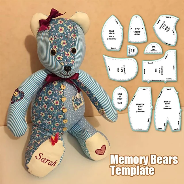 10PCS MEMORY BEAR Template Ruler Set Acrylic Quilting Template