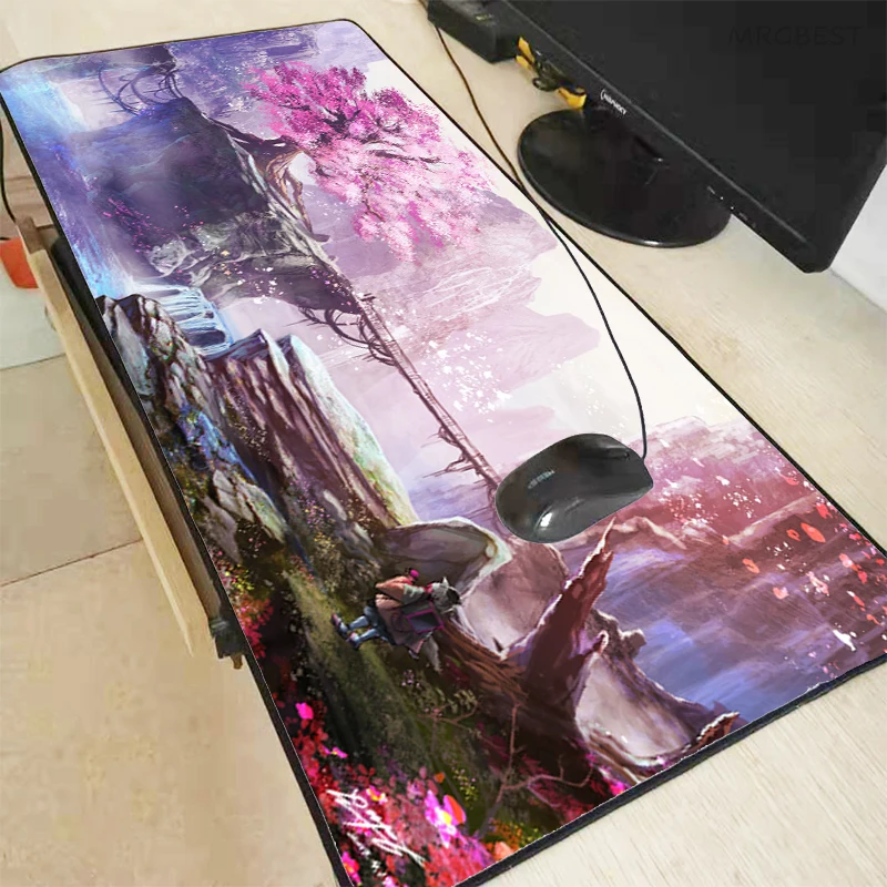 Mrgbest Big Mouse Pads Sakura Landscape Gaming Pc Gamer Completo Tappetino Da Tavolo Supporto Per Mouse Laptop Tappetino Da Scrivania Tappeto Xxl Tapp