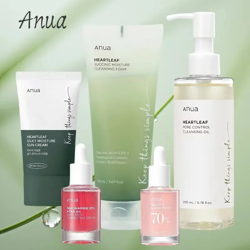 Facial Cleansing Products Anua Peach 70% Niacinamide Serum Essence Toner 30ml Houttuynia Cordata Quercetin Facial Cleanser