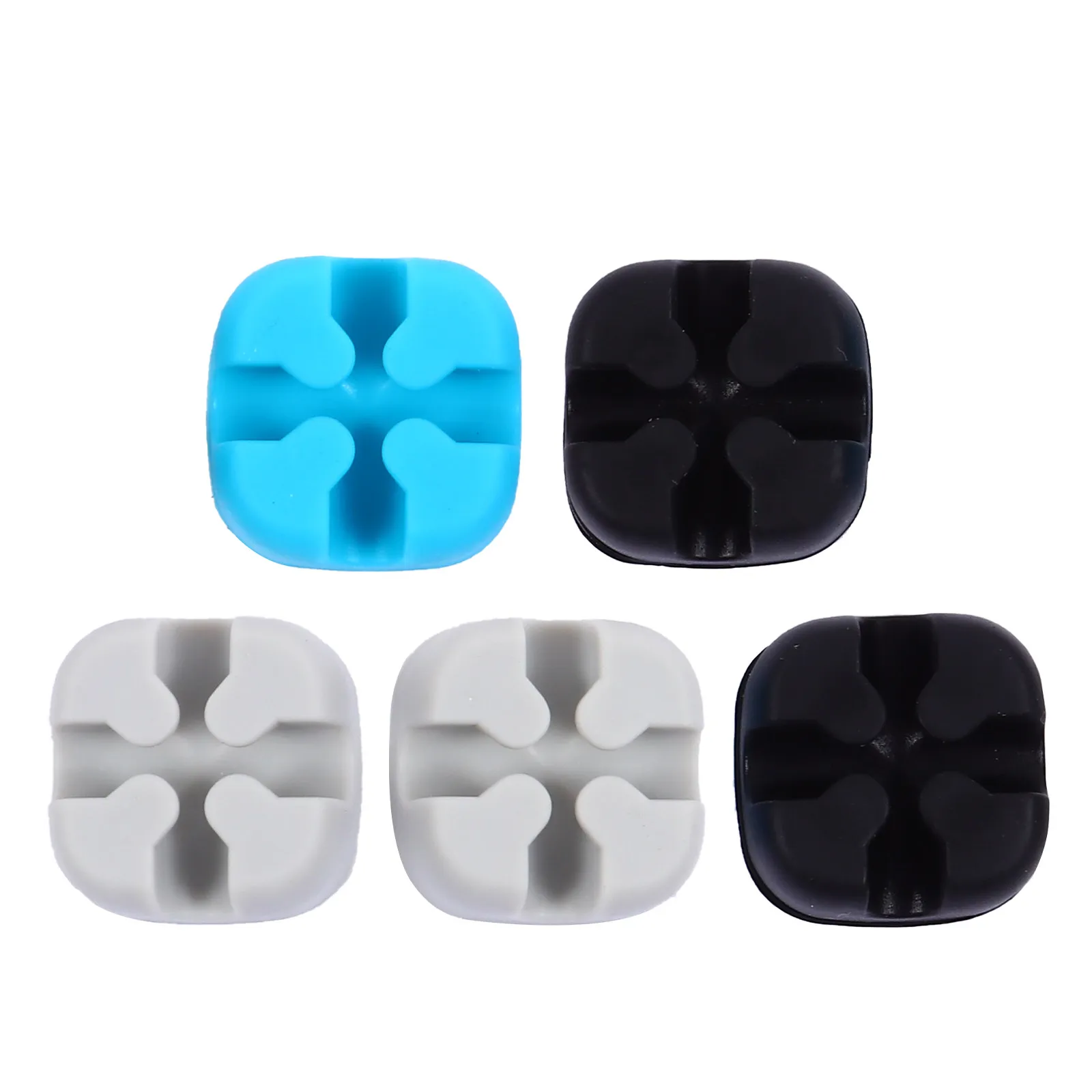 5Pcs 다기능 실리콘 케이블 정리 도구 책상 벽 테이블 전원 USB 데이터 충전 케이블 와이어 관리용 코드 홀더