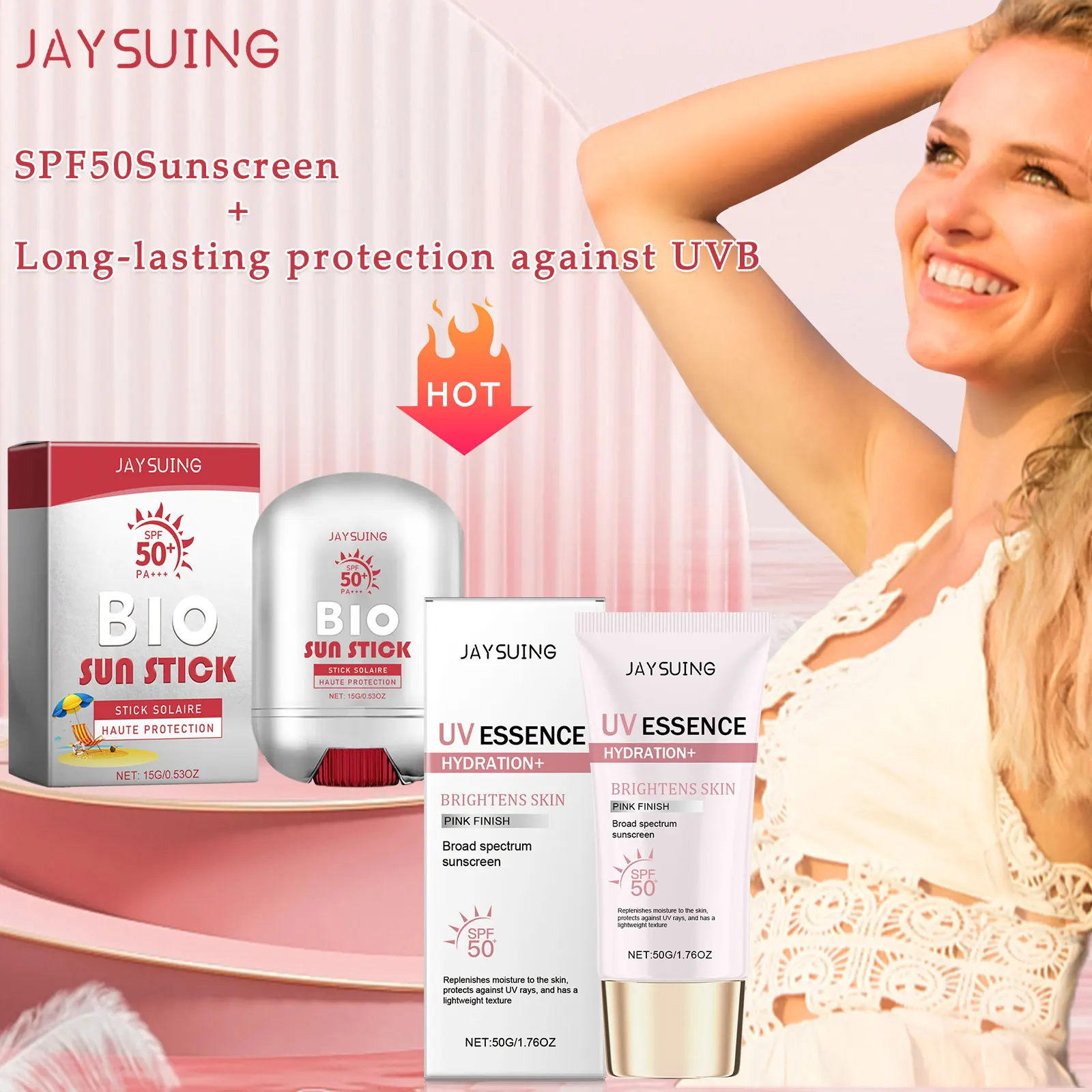 Sunscreen Stick Spf 50+ Hydrating Oil Free Anti Sun UV Protection Natural Sunblock Isolation Cream Mild Face Body Moisturizer