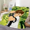 Cartoon B-Ben 10 Green Blanket Skin friendly comfort warm soft plush blanket suitable sofa living room office bedroom 3
