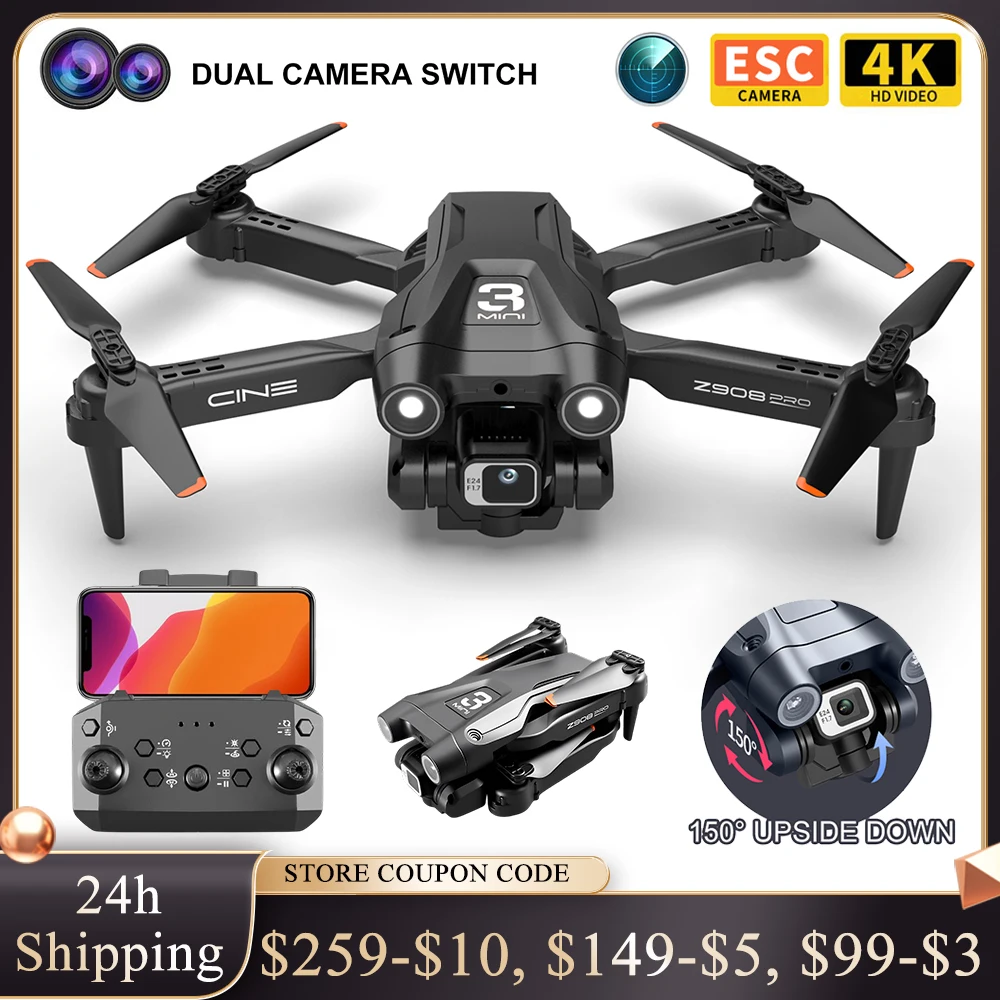 New Z908 Pro Drone WIFI FPV MINI 4K HD Professional Dual Camera With