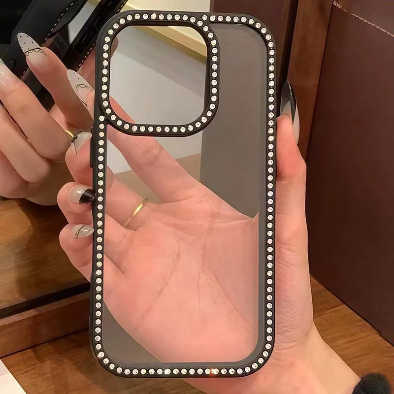 Crystal Clear Rhinestone Glitter Shockproof Phone Case Back Cover
