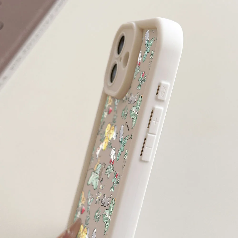 Floral Rabbit Phone Case with Wrist Chain Lanyard