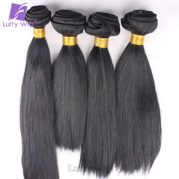 Double Drawn Full End Straight Hair Bundles Human Hair Weft Extensions Smooth Brazilian Straight Hair Bundles for Black Women