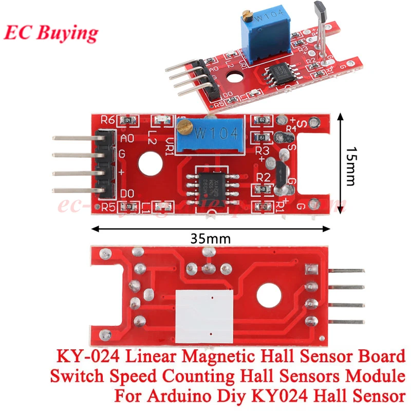 10-Pack 3144E Hall Effect Sensor Modules – Speed Counting, Magnetic Detector, DIY Electronics