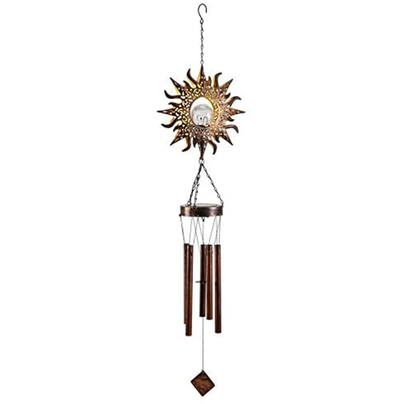 

Фонари на солнечной батарее, фантастические ветряные колокольчики, фонари на солнечной батарее для наружного сада, водонепроницаемый металлический уникальный подвесной мобильный фонарь на солнечной батарее