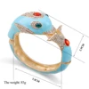 HAHA&TOTO New Arrived Women's Gold Plated with Full AAA Rhinestones Dolphin Animal Bracelet Statement Enamel Bangle 6 Colors 6