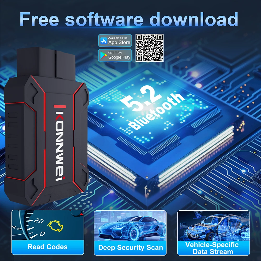 KONNWEI Full System Scanner MAXOBD, Professional Bluetooth 5.0 OBD2 Diagnostic Tool with ABS DPF EPB SAS SRS TPMS System Functions 2026 - Image 4