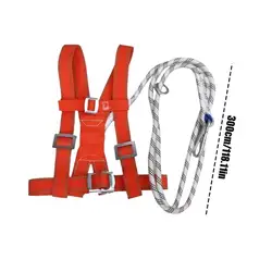 Adjustable Double Harness Safety Belt for Fall Protection in Cleaning & Construction (Red)