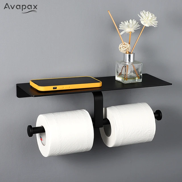 Porte papier toilette noir mat