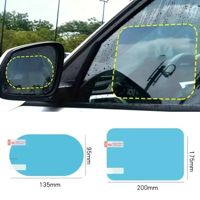 2PCS/4PCS Car rearview mirror rainy days nano seamless rain film Car mirrors special antifog side window film waterproof film