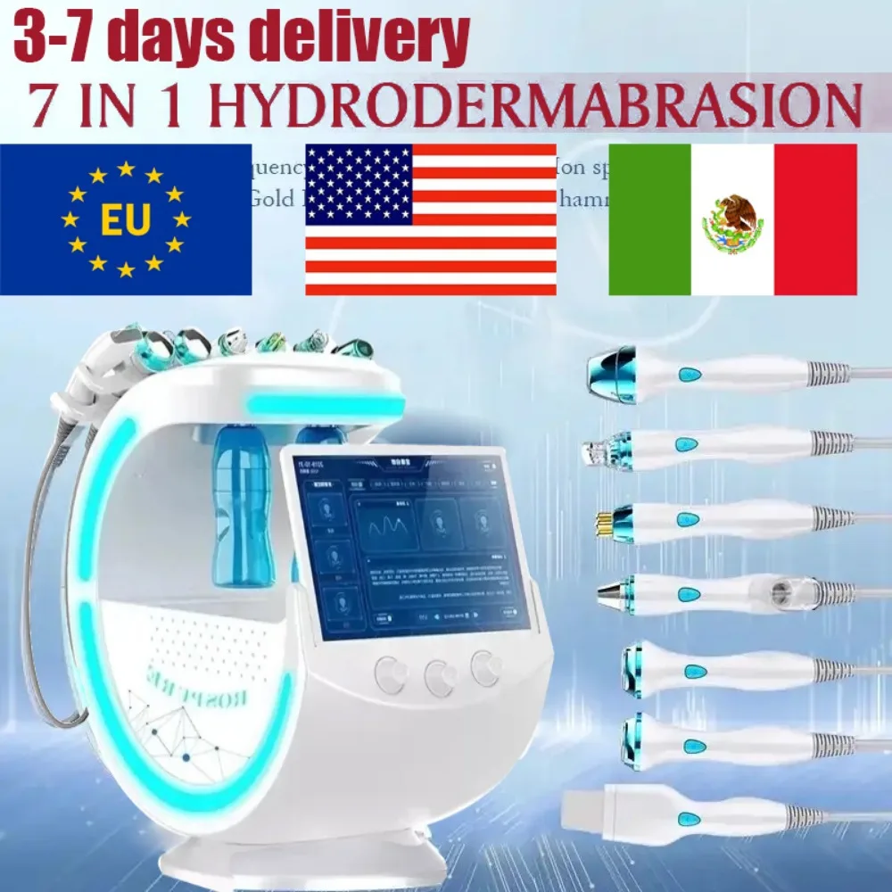 

7-in-1 Skin Analysis Ultrasonic Rejuvenation Microdermabrasion Hyperbaric Oxygen Facial Machine Deep Facial Care Smart Ice Blue