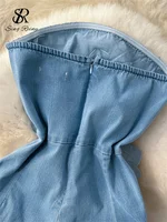 SINGREINY Fashion Denim Long Jumpsuits Zipper 3D Floral Chic Design Rompers Korean Trend Ins Solid Streetwear Women Playsuits - Image 5