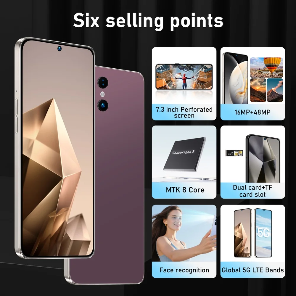K-Touch New S28 Ultra Mobile Phones Android 5G 7.3HD 22G+2TB Smartphone Dual Sim 7800mAh Unlocked Cell Phone 16+48MP Global Version Teléfonos