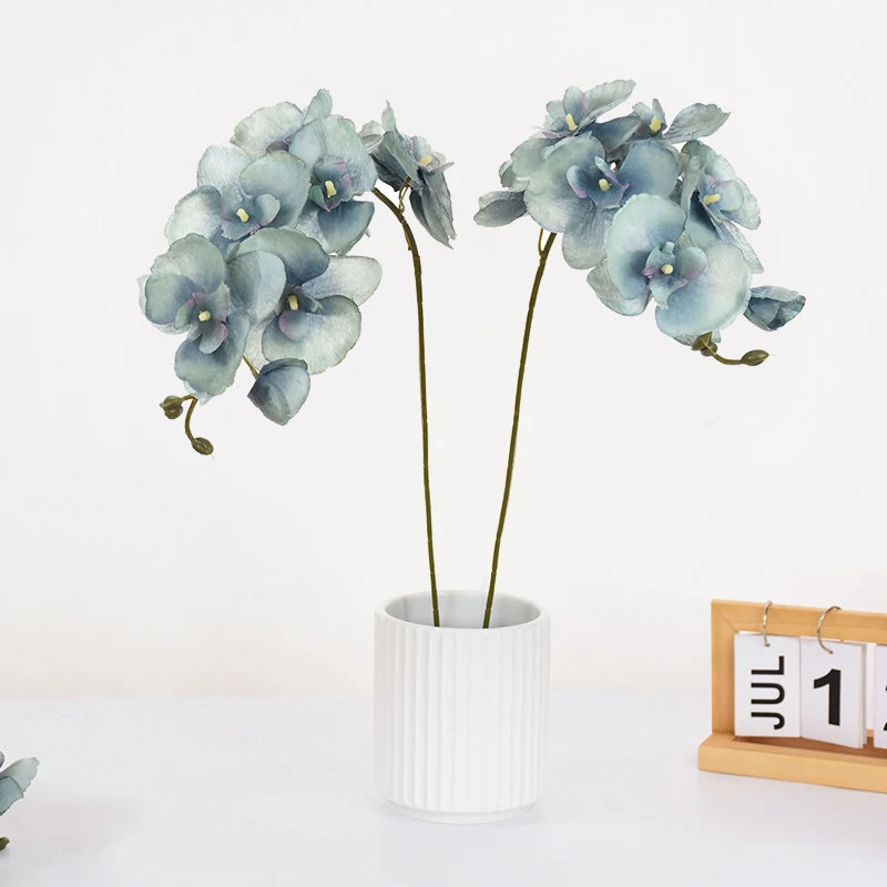8 Köpfe künstliche Schmetterling Orchidee Blume für Haus zimmer Garten Dekoration DIY Hochzeits strauß echte Berührung Seide Phalaenopsis Pflanze – Detail 5