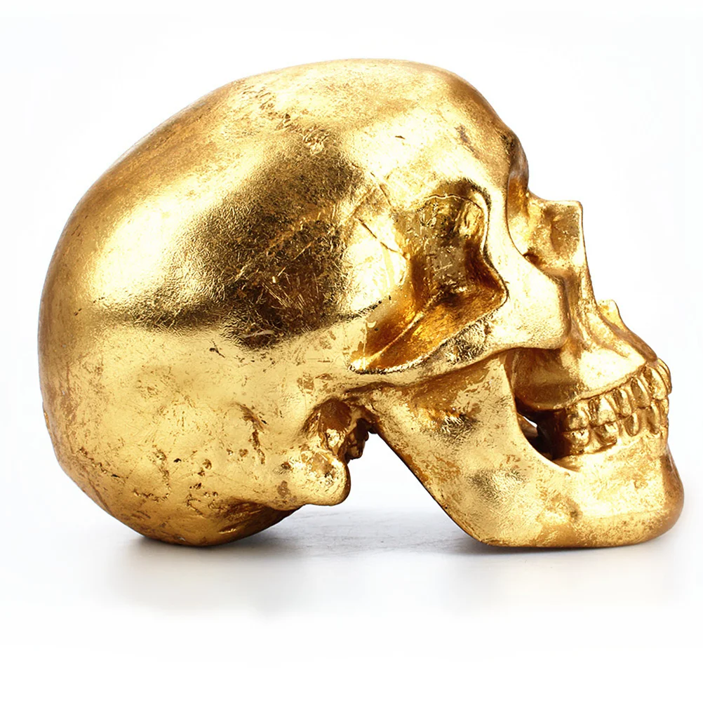 Gold Skull Coin Bank Money Box Piggy Bank Home Decor Halloween Gifts Skull Shaped Resin Storage Box For Bills Cool Gold Theme 2