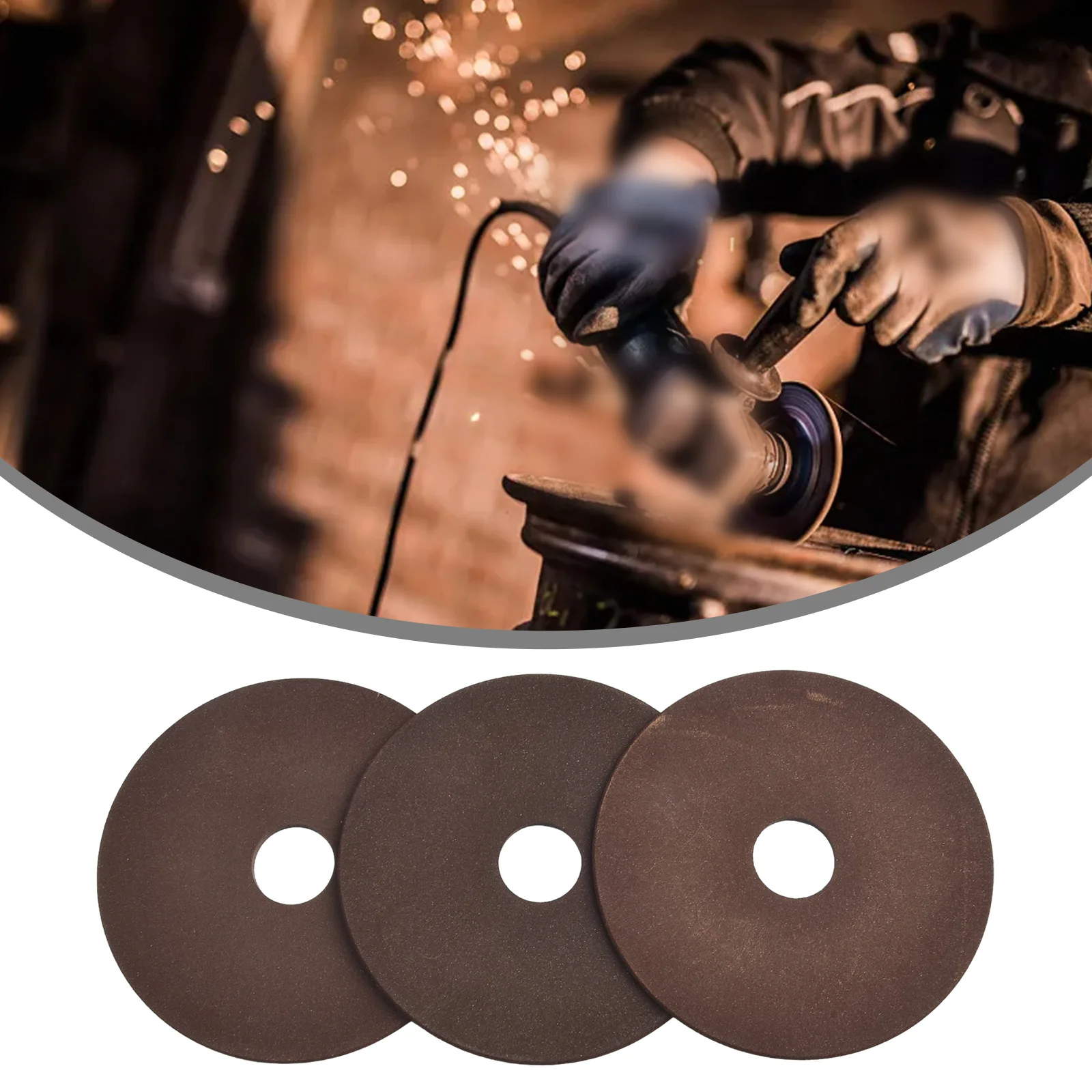 

3pcs Grinding Wheel Disc Pad for Chainsaw Sharpener Grinder, Suitable for 3/8 & 404 Chain, Brown Color, 108x3 2x22mm