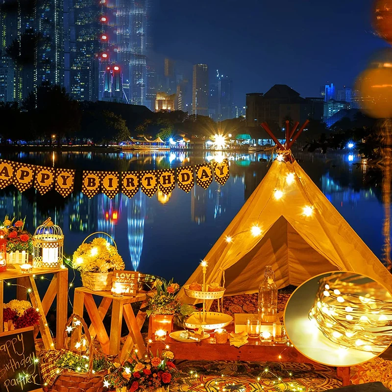 Solor LED Fairy Lights Waterproof Copper Wire String Lights Outdoor Garden Tree Patio Fence Yard Decoration Christmas Garland